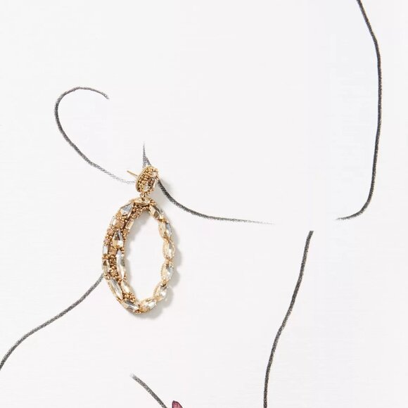 Floating Crystal Earrings | Anthropologie HTF Anthropologie Deepa Gurnani Freida Crystal Earrings